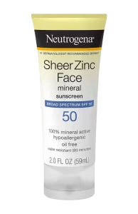 Neutrogena Sheer Zinc Face Dry-Touch Sunscreen Broad Spectrum Spf 50