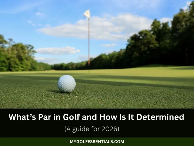 Golf course hole and flag representing par in golf