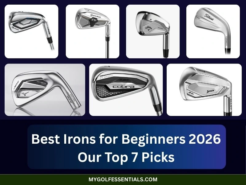 Best Irons for Beginners 2026: Our Top 7 Picks. 1. Ping G440 Irons: Best Overall 2. TaylorMade Qi Max Irons: Best for Straighter Ball Flight 3. Callaway Elyte X Irons: Best for Maximum Forgiveness 4. Titleist T350 Irons: Best Premium Pick 5. Mizuno JPX 925 Hot Metal Irons: Best Feel and Distance 6. Srixon ZXiR Irons: Best New Entry for 2026 7. Cobra King Irons: Best Budget-Friendly Option